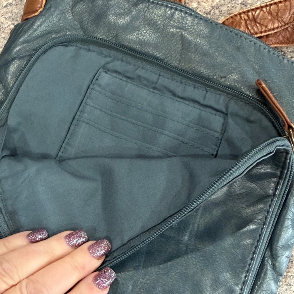 Bueno Stylish Brown and Green/Blue Women's Bag - Picture 7 of 8